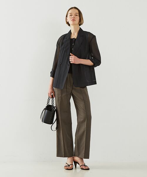 DESIGNWORKS / デザインワークス テーラードジャケット | リネン混シアーオーバーサイズジャケット | 詳細18