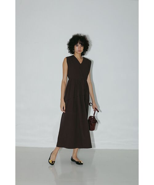 DESIGNWORKS / デザインワークス ワンピース | コットンサブレＶネックノースリーブワンピース | 詳細10