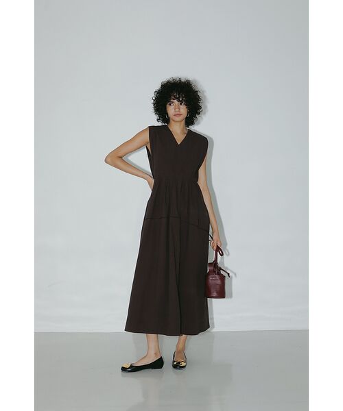 DESIGNWORKS / デザインワークス ワンピース | コットンサブレＶネックノースリーブワンピース | 詳細11