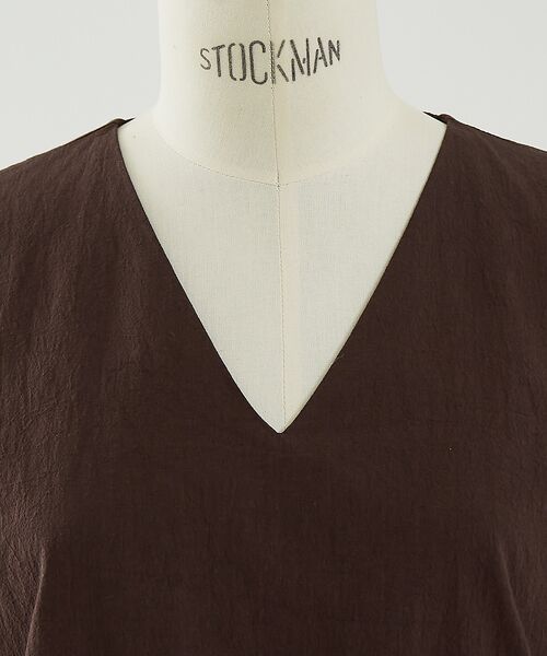 DESIGNWORKS / デザインワークス ワンピース | コットンサブレＶネックノースリーブワンピース | 詳細17