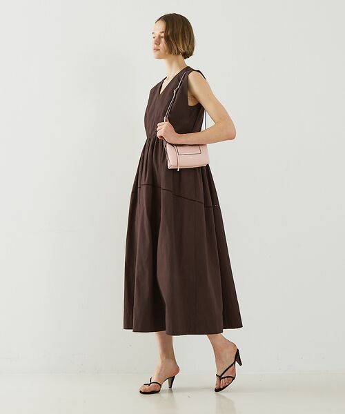 DESIGNWORKS / デザインワークス ワンピース | コットンサブレＶネックノースリーブワンピース | 詳細2