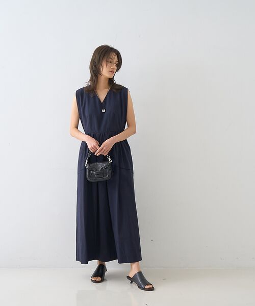 DESIGNWORKS / デザインワークス ワンピース | コットンサブレＶネックノースリーブワンピース | 詳細22