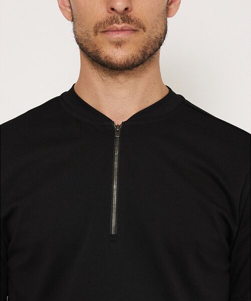 DESIGNWORKS / デザインワークス Tシャツ | 超度詰微起毛スムース ハーフジップ Tシャツ | 詳細7