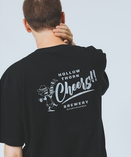 DESIGNWORKS / デザインワークス Tシャツ | 【Cheers!!】プリント Tシャツ(ブラック)