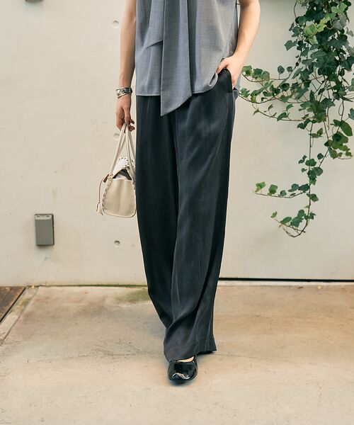 DESIGNWORKS / デザインワークス パンツ | キュプラフィブリルサテンリラックスパンツ | 詳細15