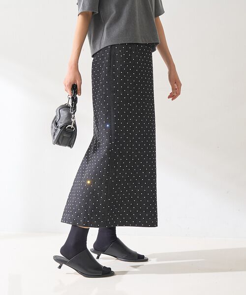 DESIGNWORKS / デザインワークス ロング・マキシ丈スカート | ラインストーンストレートスカート | 詳細4