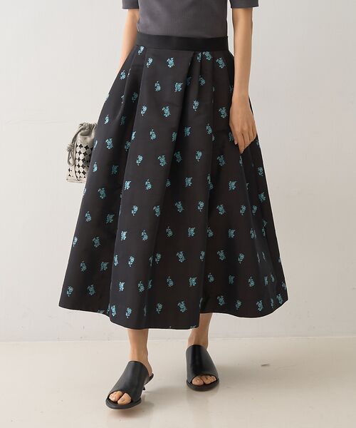 DESIGNWORKS / デザインワークス ロング・マキシ丈スカート | フラワージャガードタックスカート | 詳細1