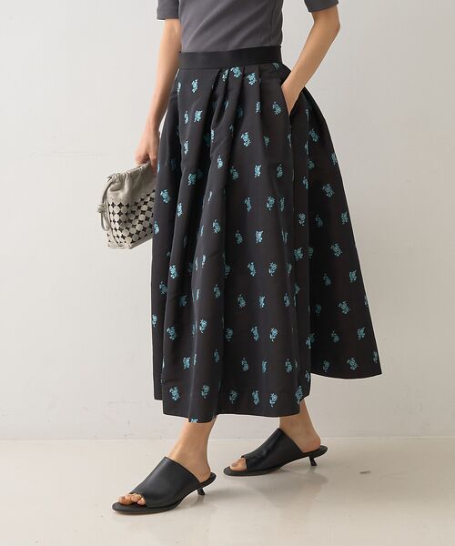 DESIGNWORKS / デザインワークス ロング・マキシ丈スカート | フラワージャガードタックスカート | 詳細2