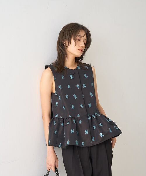 DESIGNWORKS / デザインワークス ベスト | フラワージャガードペムラムジャケット | 詳細2