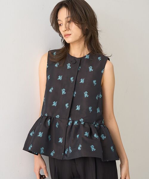 DESIGNWORKS / デザインワークス ベスト | フラワージャガードペムラムジャケット | 詳細3