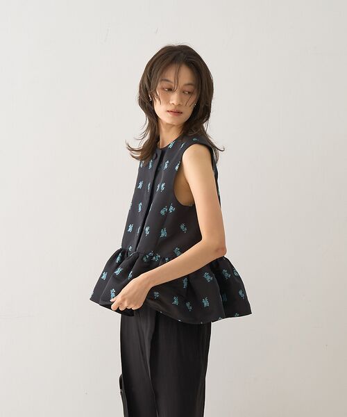 DESIGNWORKS / デザインワークス ベスト | フラワージャガードペムラムジャケット | 詳細4