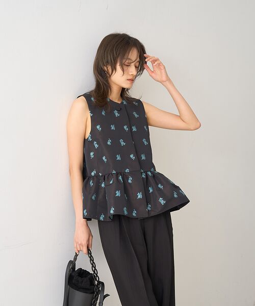 DESIGNWORKS / デザインワークス ベスト | フラワージャガードペムラムジャケット | 詳細6