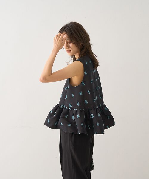 DESIGNWORKS / デザインワークス ベスト | フラワージャガードペムラムジャケット | 詳細8