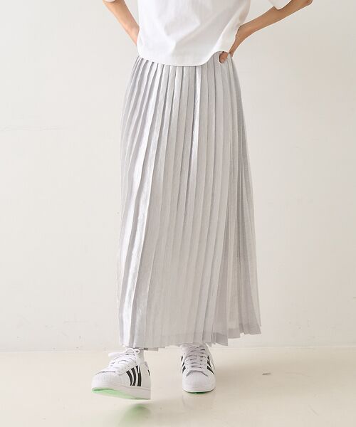 DESIGNWORKS / デザインワークス ロング・マキシ丈スカート | メタリックプリーツラップスカート | 詳細1