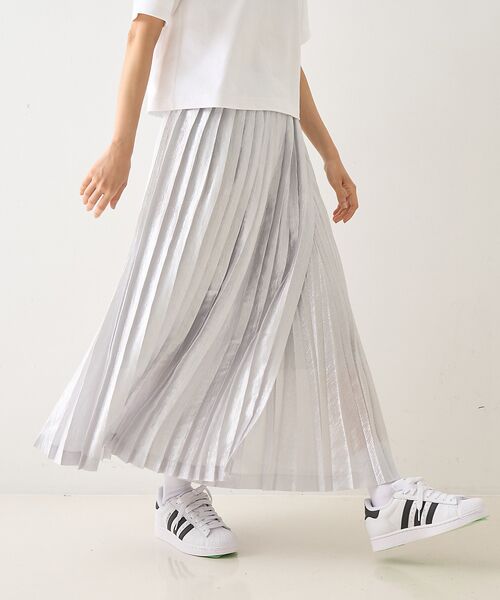 DESIGNWORKS / デザインワークス ロング・マキシ丈スカート | メタリックプリーツラップスカート | 詳細2