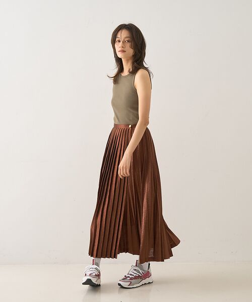 DESIGNWORKS / デザインワークス ロング・マキシ丈スカート | メタリックプリーツラップスカート | 詳細16