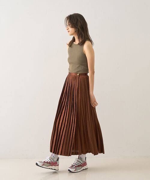 DESIGNWORKS / デザインワークス ロング・マキシ丈スカート | メタリックプリーツラップスカート | 詳細18