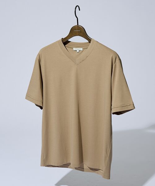 ハイツイスト】天竺 カットオフ VネックTシャツ / 接触冷感