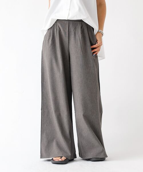 DESIGNWORKS / デザインワークス パンツ | 【セットアップ対応】リネン調リラックスタックワイドパンツ | 詳細7