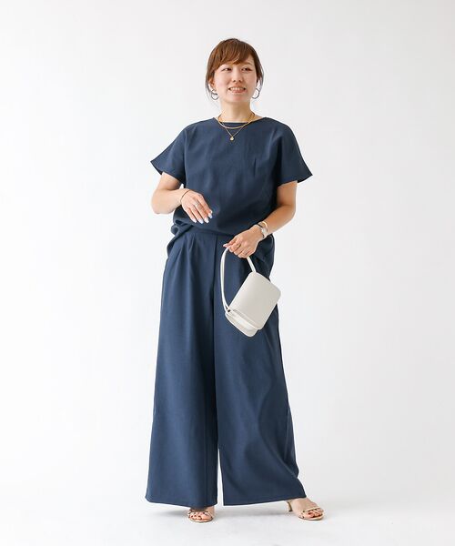 DESIGNWORKS / デザインワークス パンツ | 【セットアップ対応】リネン調リラックスタックワイドパンツ | 詳細17