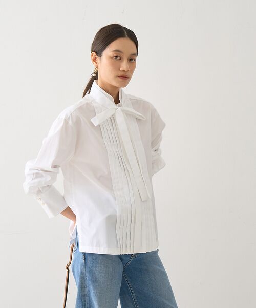 DESIGNWORKS / デザインワークス シャツ・ブラウス | ボウタイ付きフロントプリーツシャツ | 詳細1