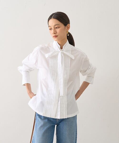 DESIGNWORKS / デザインワークス シャツ・ブラウス | ボウタイ付きフロントプリーツシャツ | 詳細2