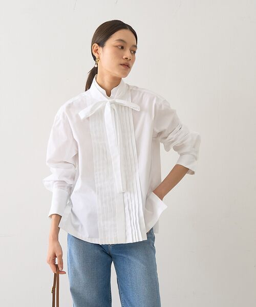 DESIGNWORKS / デザインワークス シャツ・ブラウス | ボウタイ付きフロントプリーツシャツ | 詳細4
