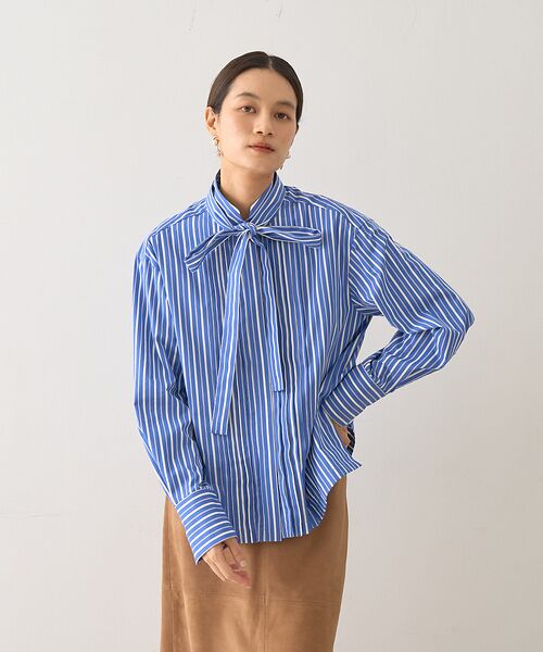 DESIGNWORKS / デザインワークス シャツ・ブラウス | ボウタイ付きフロントプリーツシャツ | 詳細12