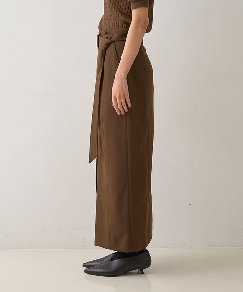 DESIGNWORKS / デザインワークス ロング・マキシ丈スカート | フロントスリット切替えベルテッドロングスカート | 詳細14