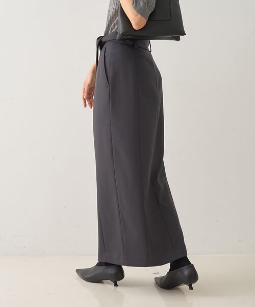 DESIGNWORKS / デザインワークス ロング・マキシ丈スカート | フロントスリット切替えベルテッドロングスカート | 詳細20