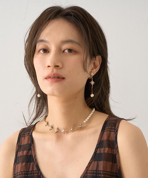 極美品 アデル スターパールチェーン ショート ネックレス 別注アイテム 極美品 アデル スターパールチェーン ショート ネックレス 別注