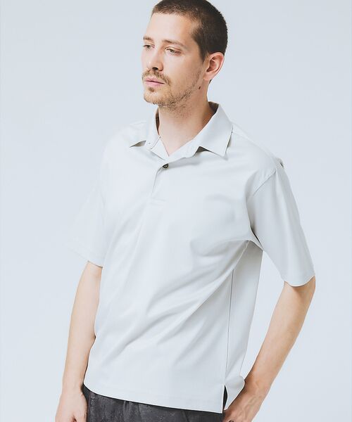 DESIGNWORKS/デザインワークス 【ITADAKI】2WAY ポロシャツ ライトグレー 46 DESIGNWORKS/デザインワークス 【ITADAKI】2WAY ポロシャツ ライトグレー 46