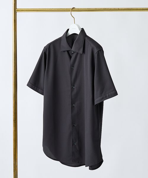 DESIGNWORKS/デザインワークス 【速乾性】ワンピースワイドカラー 半袖シャツ ブラック 44 DESIGNWORKS/デザインワークス 【速乾性】ワンピースワイドカラー 半袖シャツ ブラック 44