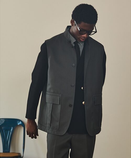 DESIGNWORKS / デザインワークス ベスト | 【セットアップ対応】スリーブレス ユーロ ゲームベスト/ジャケット(グレー)