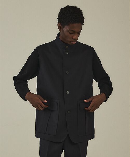 DESIGNWORKS / デザインワークス ベスト | 【セットアップ対応】スリーブレス ユーロ ゲームベスト/ジャケット(ダークネイビー)