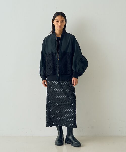DESIGNWORKS / デザインワークス ブルゾン | 【BEAUVET /ボーヴェット】レースコンビブライトタフタブルゾン | 詳細10
