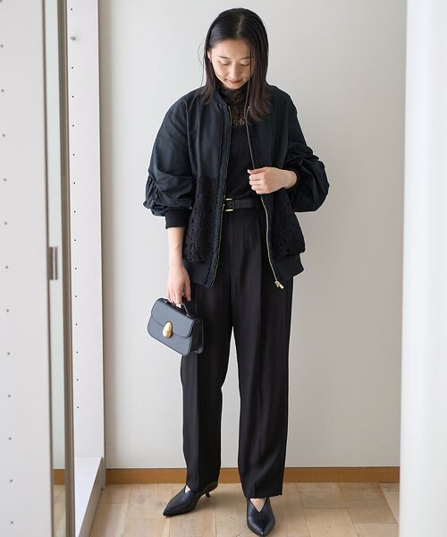 DESIGNWORKS / デザインワークス ブルゾン | 【BEAUVET /ボーヴェット】レースコンビブライトタフタブルゾン | 詳細13