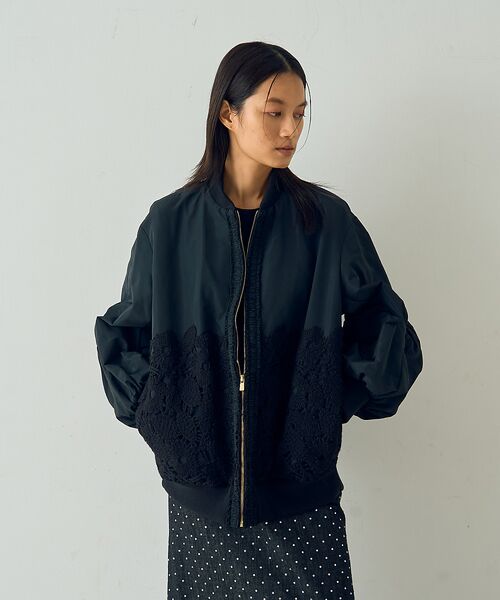 DESIGNWORKS / デザインワークス ブルゾン | 【BEAUVET /ボーヴェット】レースコンビブライトタフタブルゾン | 詳細20