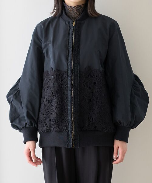 DESIGNWORKS / デザインワークス ブルゾン | 【BEAUVET /ボーヴェット】レースコンビブライトタフタブルゾン | 詳細21