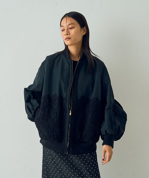 DESIGNWORKS / デザインワークス ブルゾン | 【BEAUVET /ボーヴェット】レースコンビブライトタフタブルゾン | 詳細3