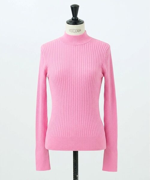 DESIGNWORKS / デザインワークス ニット・セーター | ウールバックボタンハイネックニット（ピンク）