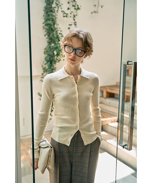 DESIGNWORKS / デザインワークス ニット・セーター | ウールリブポロカーディガン | 詳細1