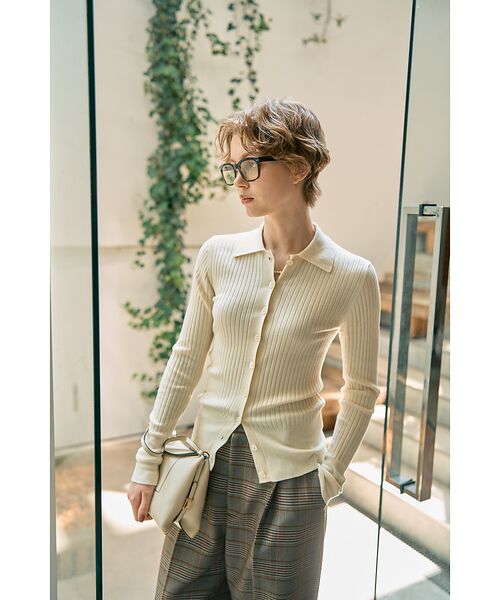 DESIGNWORKS / デザインワークス ニット・セーター | ウールリブポロカーディガン | 詳細2