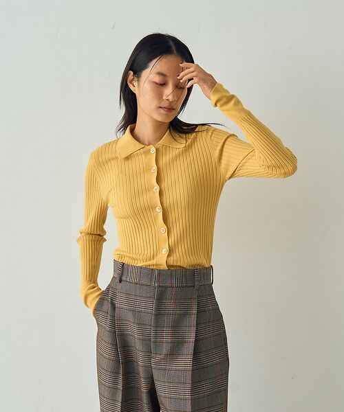 DESIGNWORKS / デザインワークス ニット・セーター | ウールリブポロカーディガン | 詳細3