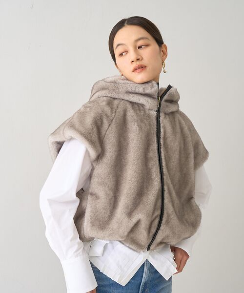 DESIGNWORKS / デザインワークス パーカー | リッチエコファーフードジレ | 詳細16