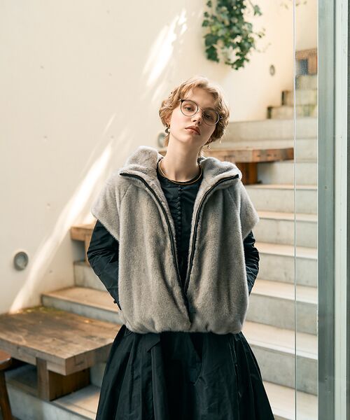 DESIGNWORKS / デザインワークス パーカー | リッチエコファーフードジレ | 詳細4