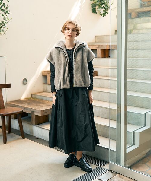 DESIGNWORKS / デザインワークス パーカー | リッチエコファーフードジレ | 詳細8