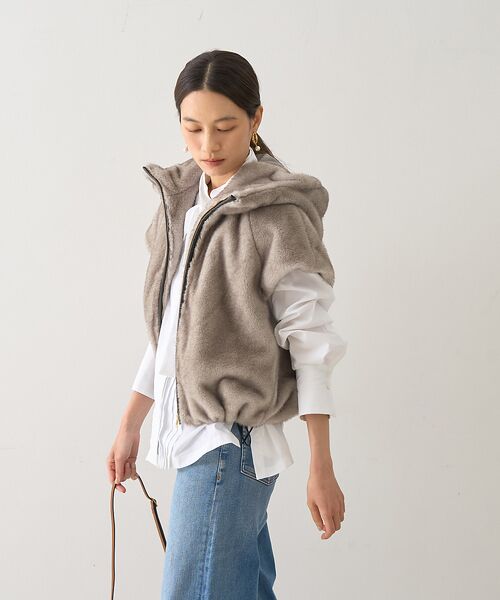 DESIGNWORKS / デザインワークス パーカー | リッチエコファーフードジレ | 詳細9