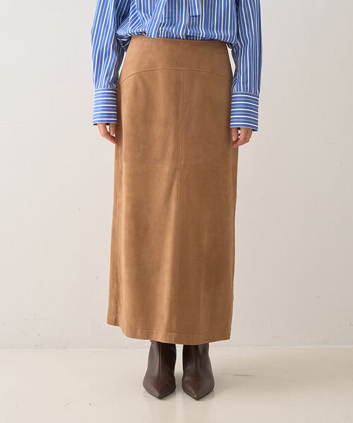 DESIGNWORKS / デザインワークス ロング・マキシ丈スカート | ゴートスエードAラインスカート | 詳細1