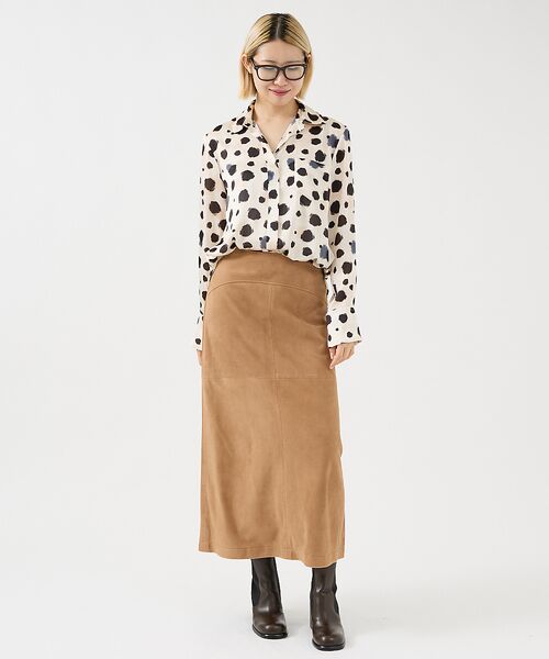 DESIGNWORKS / デザインワークス ロング・マキシ丈スカート | ゴートスエードAラインスカート | 詳細12